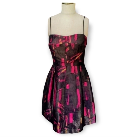 Eight Sixty iridescent abstract print party dress pink black Size Medium - Picture 10 of 10